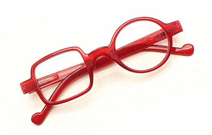 CUBOJUE Transparent Glasses Women Men Ultra-light Non-prescription Eyeglasses Frame One Round One Square Clear Lens: red