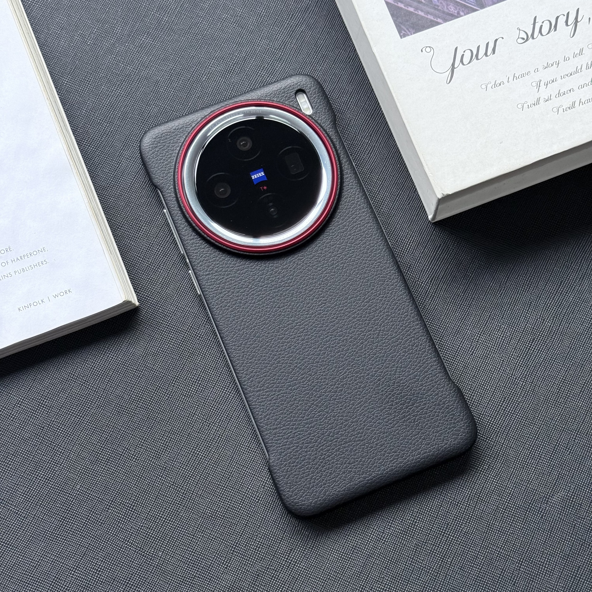 Funda para VIVO X200 Pro Ultra X200mini Funda de cuero de lujo sin marco de grano Litchi para VIVO X 200 Funda fina y ligera a prueba de golpes: Beige / Para iPhone 16