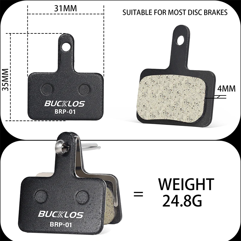 Pastillas de freno de resina BUCKLOS 1/2/4/6/8/10 piezas pastillas de disco hidráulico de bicicleta para SHIMANO MT200 B01S pastilla de freno de bicicleta duradera resistente al desgaste