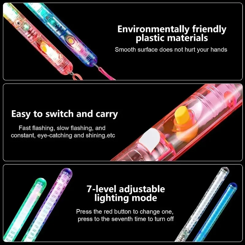 Varillas luminosas varitas iluminadas de fibra óptica accesorios de iluminación nocturna LED para cumpleaños boda fiestas oscuras conciertos Navidad Halloween