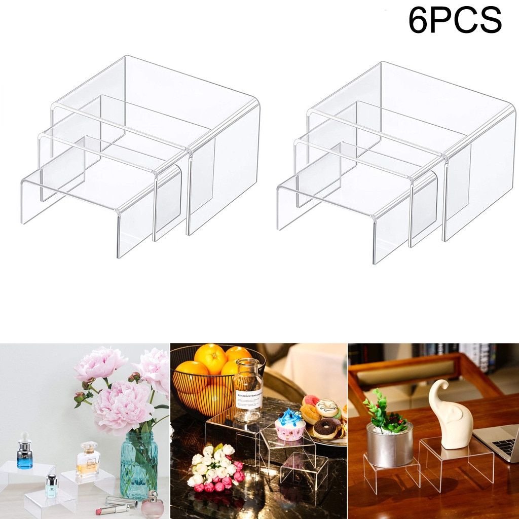 Three-tier Acrylic Detachable Ladder Frame Perfume Jewelry Display Rack Transparent Ladder Shelf Store Display Tools #T2G