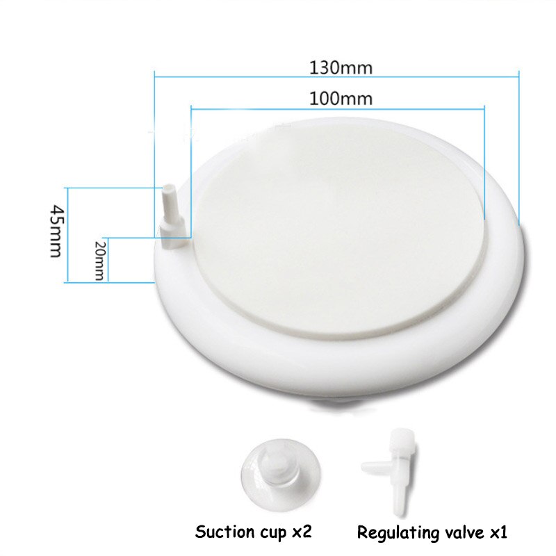 Kit de diffuseur d'air pour aquarium, diffuseur d'oxygène dissous ultra-élevé, diffuseur d'air rond pour conduit de four nano: T100