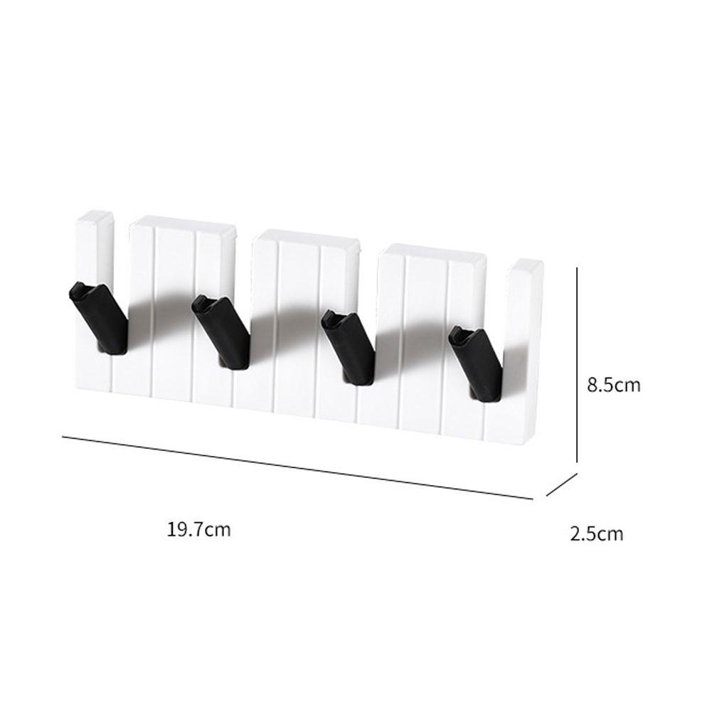 Piano Coat Racks Piano Keys Wall Mounted Coat Hook Hanger Wall Decoration Key Ring Hat Storage Organizer Rack Shelf