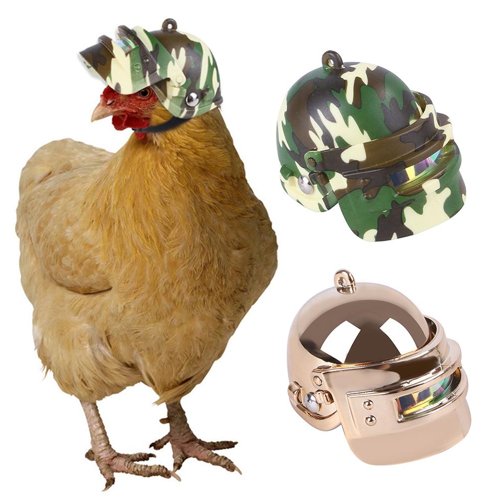 Pet Chicken Bird Helmet Plastic Funny Chicken Helmet Head Protection Cap Chicken Hen Ducks Birds Hard Hat Headgear Headdress