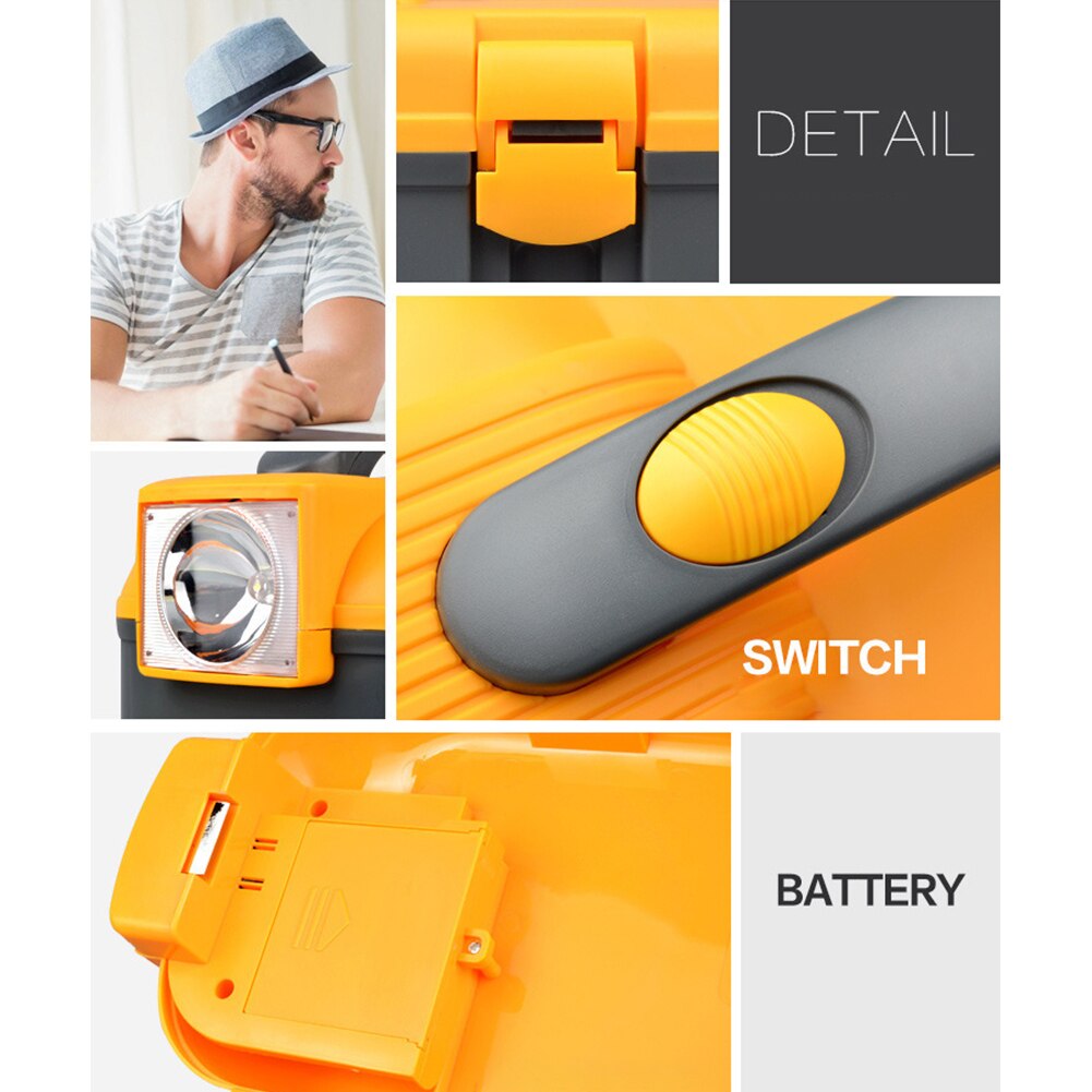 Portable Hardware Craftsman Garage Tool Box Lightweight With LED Light Repair Electrician Storage Tray Home Organizer Durable