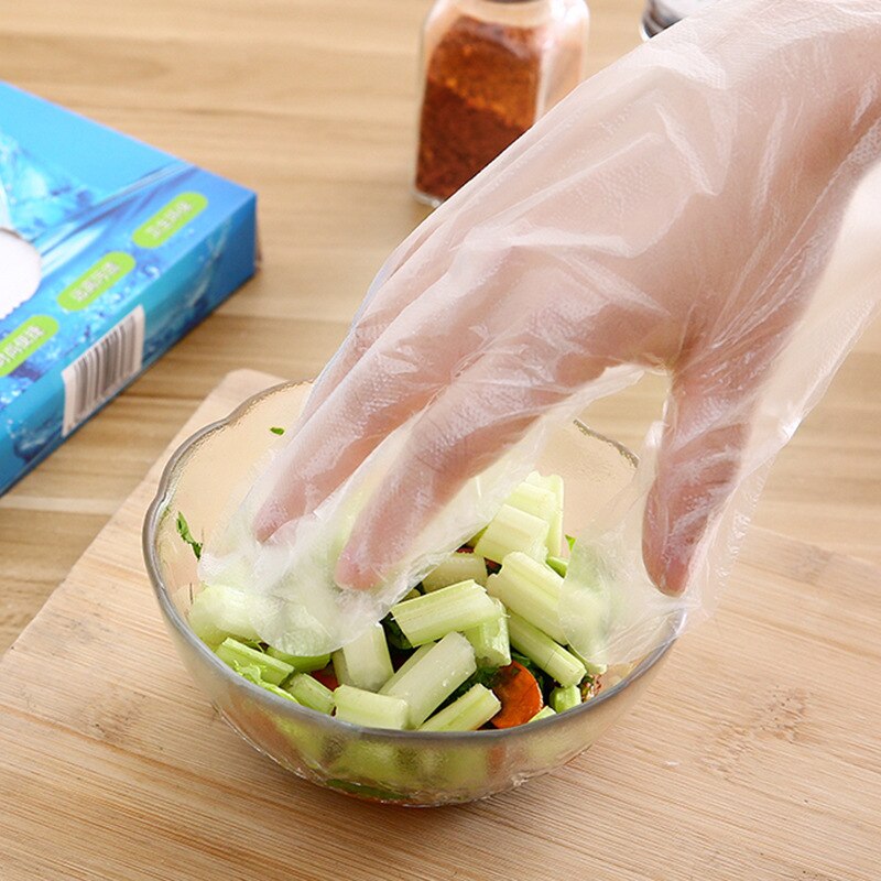 Einweg PE Handschuhe Transparent Kunststoff Lebensmittel Sicher Polyethylen Handschuhe Lebensmittel Prep Handschuhe Hause Reinigung Handschuhe Küche Zubehör