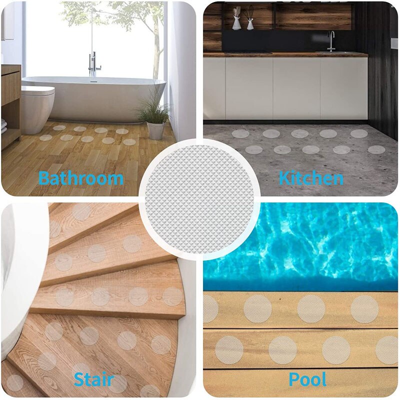 Bathroom Non-Slip Stickers 10 Cm Diameter Round Self-Adhesive Non-Slip Sticker Shower Transparent Bath Mat Non-Slip