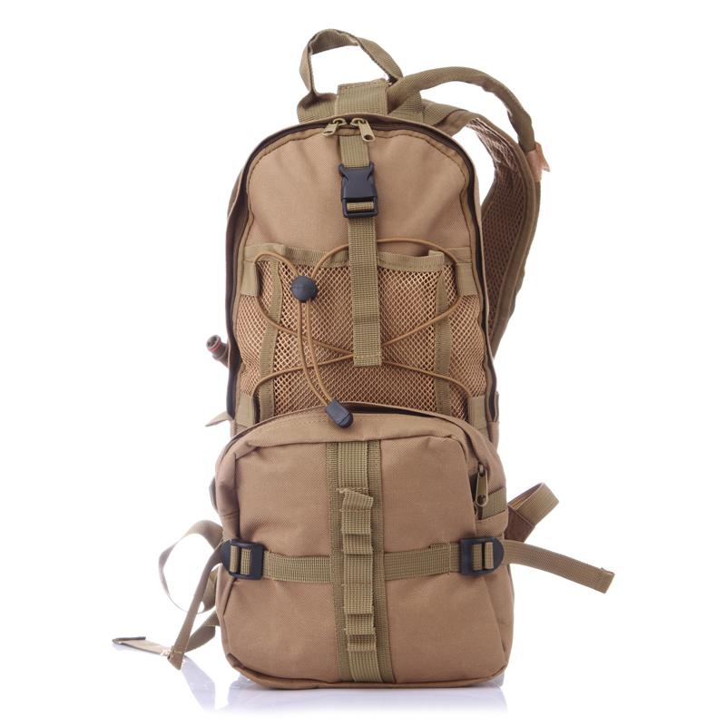 MeterMall Hydration Pack Backpacks with 2.5L Bladder for Hiking, Biking, Running Black: khaki