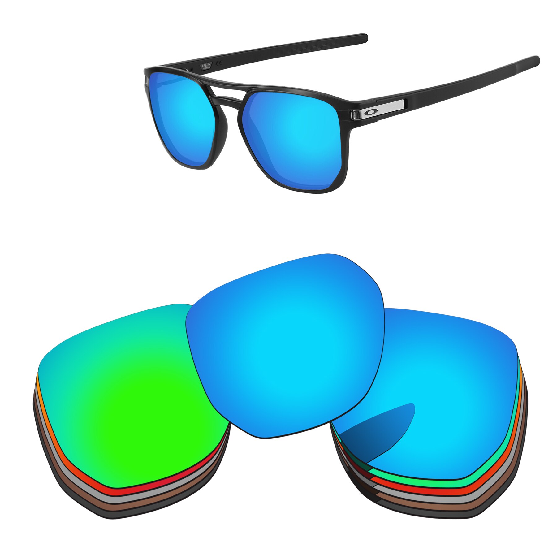 Alphax – lentilles de remplacement pour lunettes de soleil authentiques, Latch Beta OO9436, polarisées, Options multiples