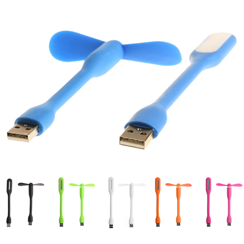 Flexible USB Fan USB LED Light Lamp For MacBook Laptop Notebook PC Power Bank