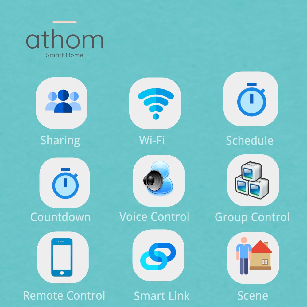 Athom homekit eu wifi smart switch tryk på tast 1/2/3 gang siri stemmestyring neutral nødvendig