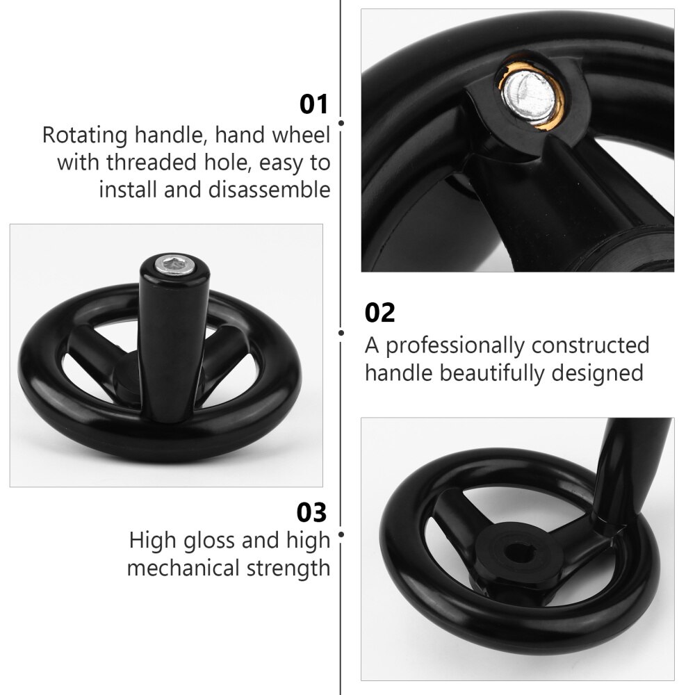 1 Pc Wheel Durable Round Hand Wheel Hand Crank Revolving Wheel for Industry