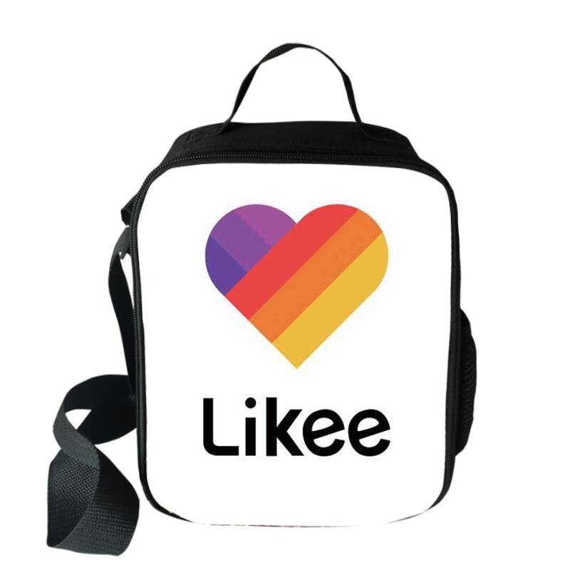 Likee Video App Cooler Lunch Bag Cartoon Girls Portable Thermal Food Picnic Bags for School Kids Boys Lunch Box Tote: 005