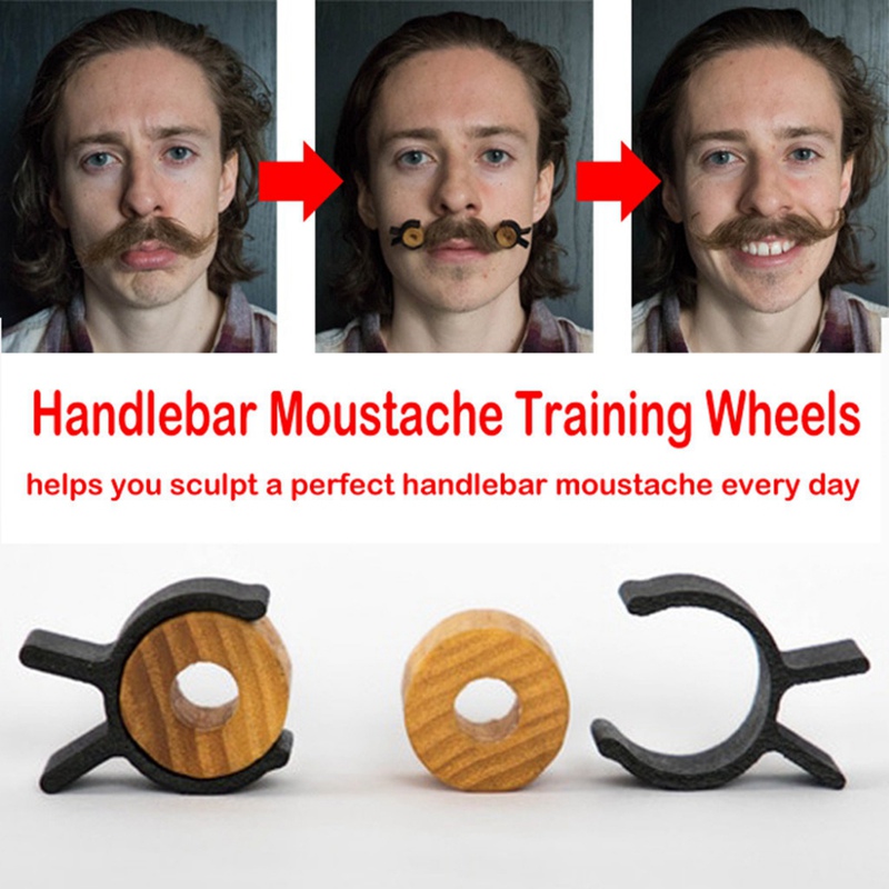 Mannen Salon Snor Styling Sjabloon voor Baard Vormgeven Styling Tool Goede Hout Silicagel Snor Training Wielen