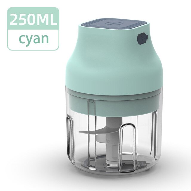 USB Kitchen Grinder Cordless Chopper Meat Grinder Kitchen Cutter Mini Electric Vegetable Garlic Crusher Mixer kitchen: Green-250ml