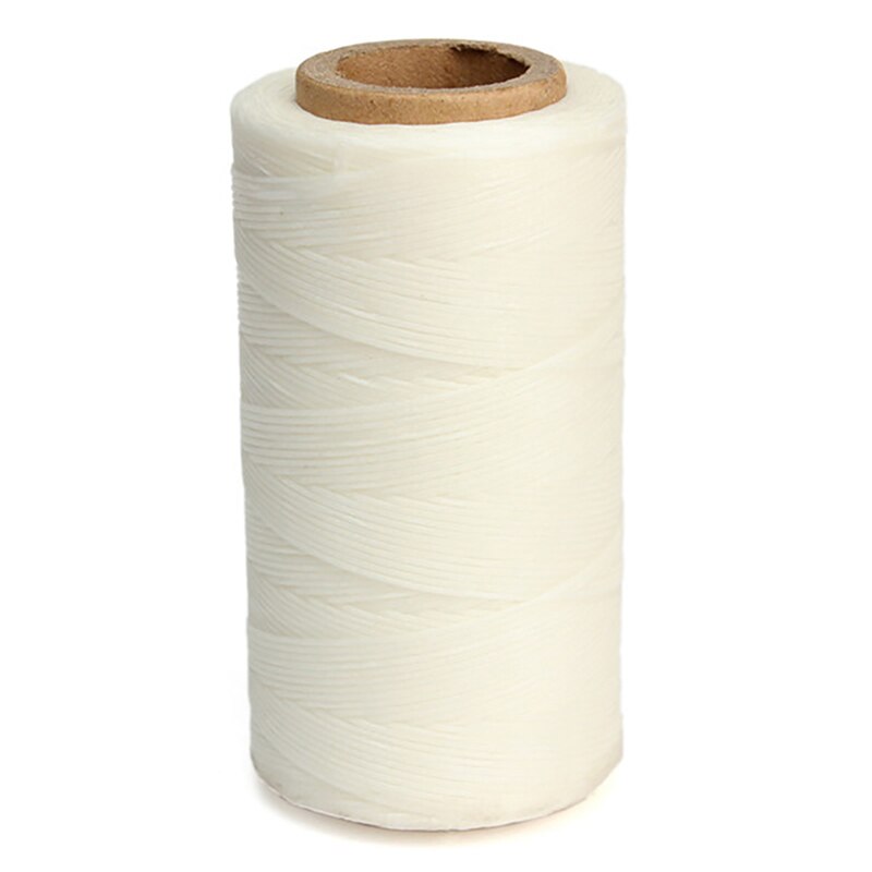 150D Wit Gewaxte Draad, 270m 1mm Platte Lederen Naaien Gewaxte Draad, Gewaxt Koord voor Hand Craft DIY, Boekbinding, Schoen Repareren, 2 Rollen