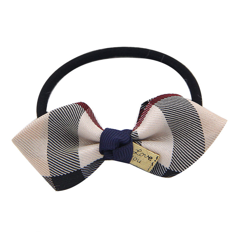 Mode geruite lederen band haarcirkel vlinderknoop haartouw stropdas haartouw dameshoofdtooi Haarspeld Haaraccessoires: Lavendel