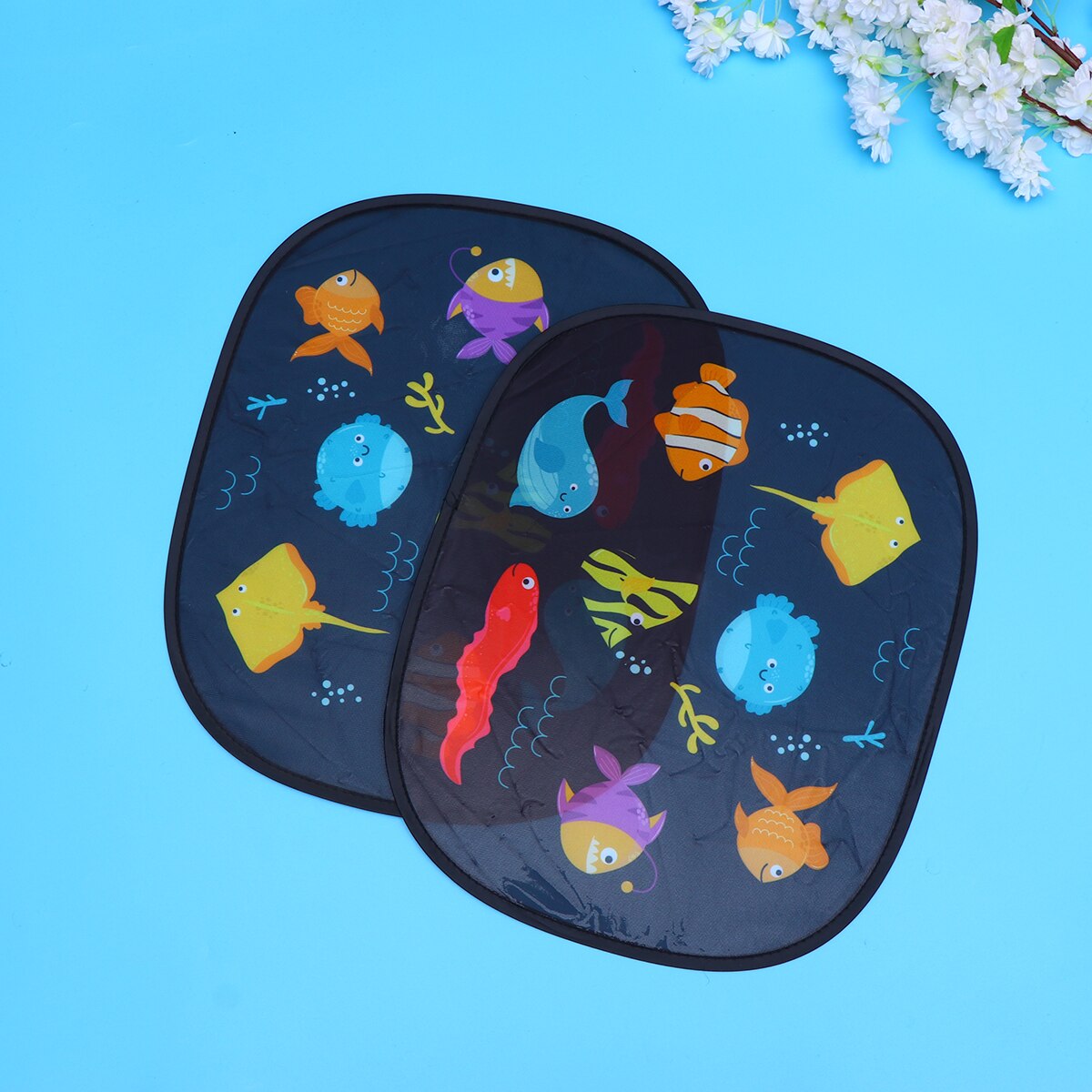 1 Pair Car Sun Shield Cartoon Windshield Sun Shade Sunshade Blocks UV Rays Sun Visor Protector