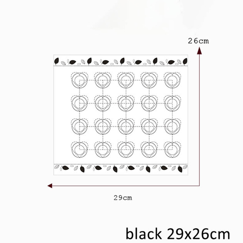 Deeg Gebak Cake Vel Bakvormen Bakken Mat Macarons Non-stick Pasta Tool Cake Maken Gereedschap Rolling Pad Gebak Oven: Black 29x26