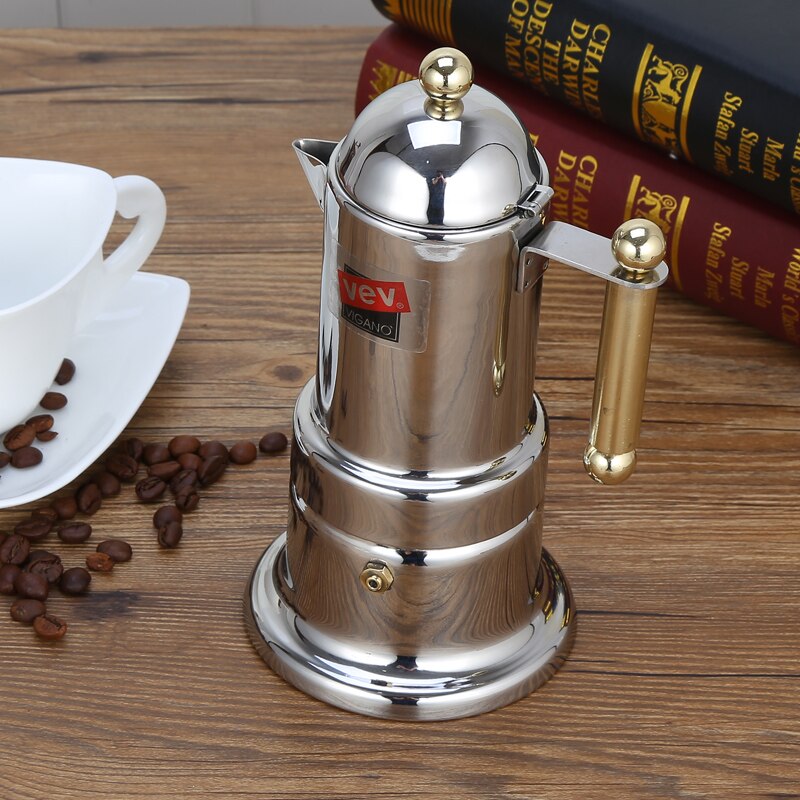 Italian Moka Pot Household Mocha Coffee Machine Stainless Steel Commercial Espresso Coffee Maker