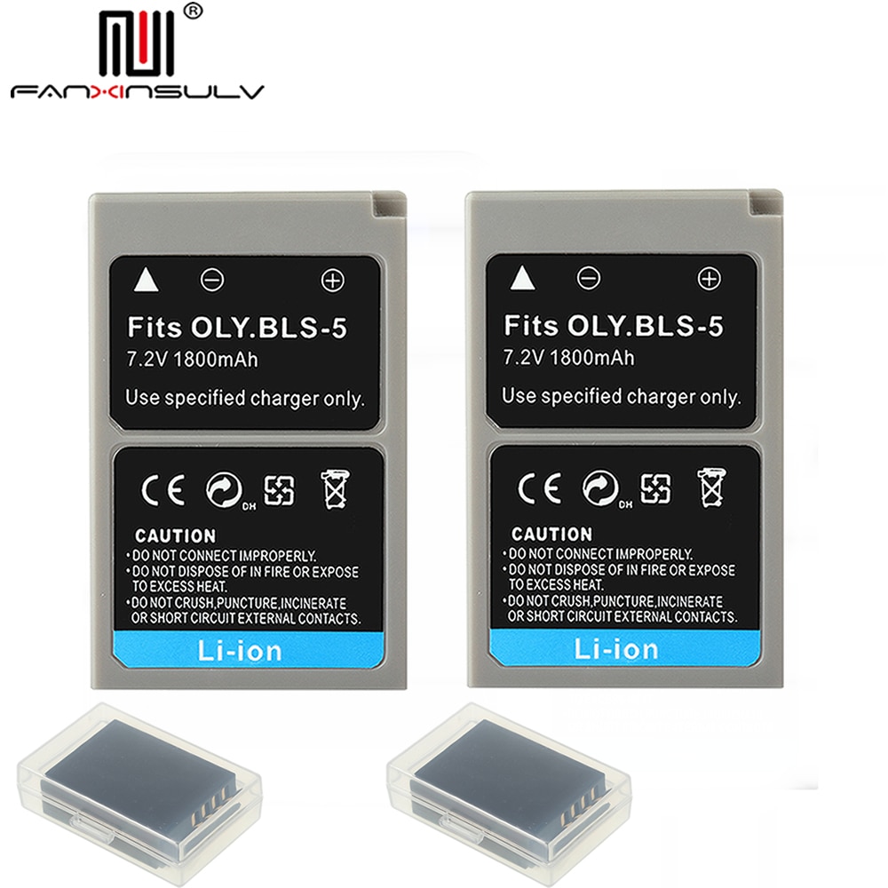 2 Pcs PS-BLS5 BLS-5 BLS5 BLS-50 Batterij voor Olympus PEN EPL2 EPL3 EPL5 EPL6 EPL7 EPL8 EPL9 EPM2 OMD EM10 II III Stylus1 S gevolgd