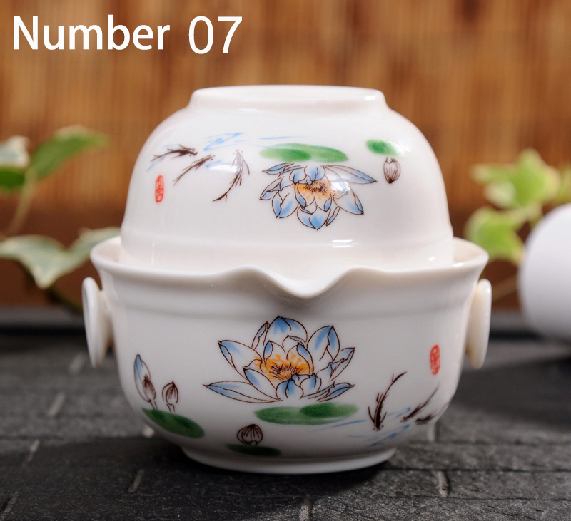 Ceramics Tea set Include 1 Pot 1 Cup, gaiwan,Beautiful and easy teapot kettle,kung fu teaset: Number 07