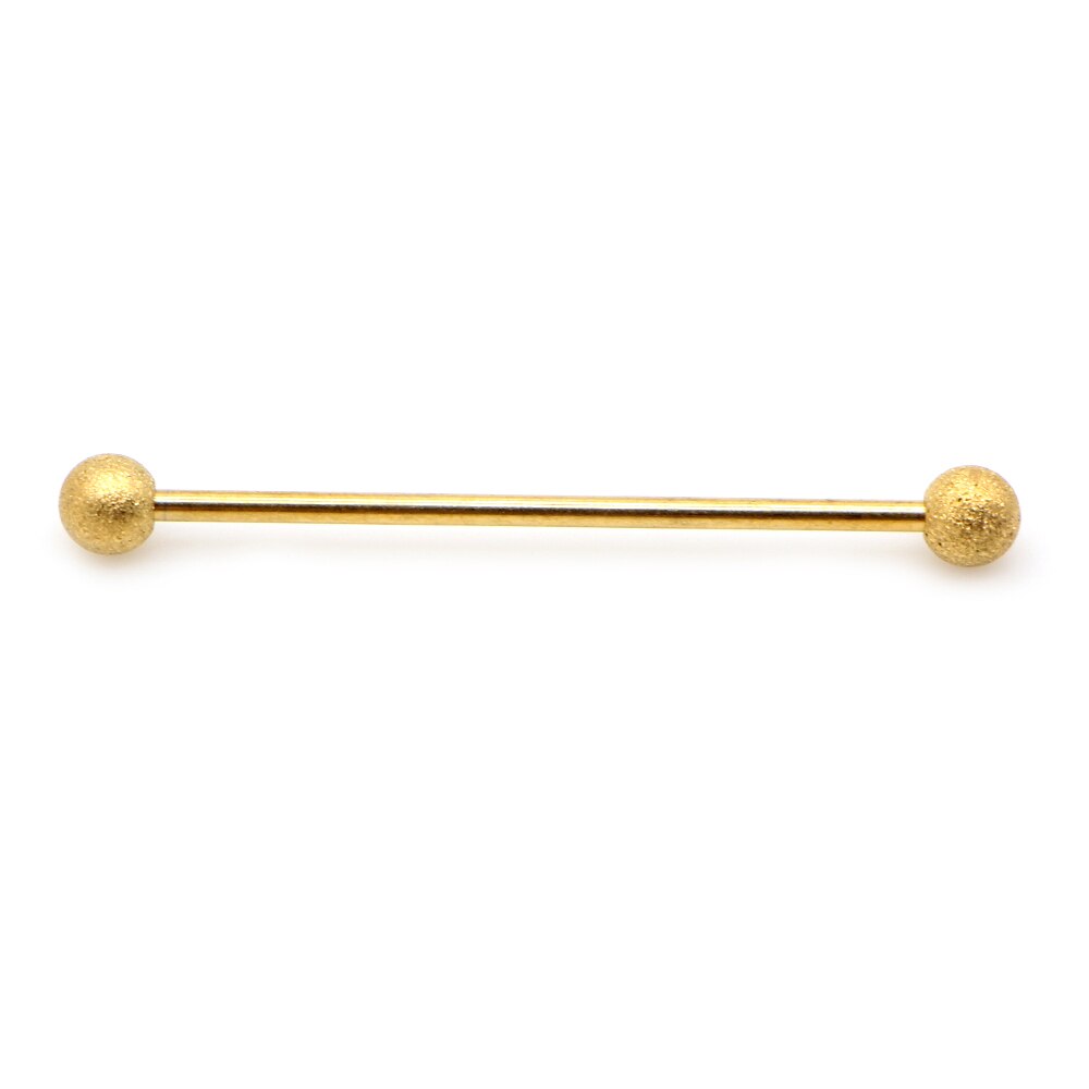 14G 1pc Stainless Steel Industrial Barbell Earrings Twisted Matte Rainbow Ear Cartilage Helix-Conch Piercing Jewelry: Style C-Gold