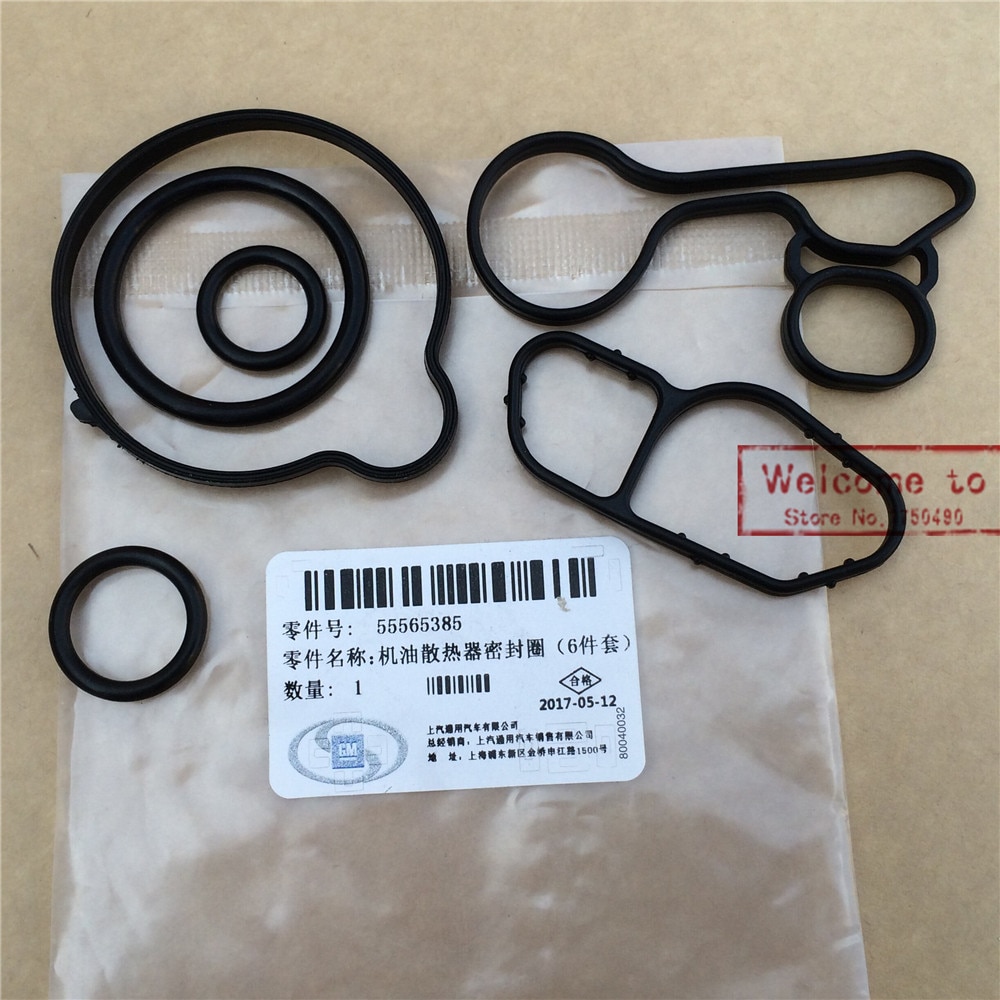 (6pcs/set) Engine Oil Cooler Gasket ORIGINAL Replacement Kit Seal 55565385 For Chevrolet Cruze Sonic Trax Encore 1.4T Astra