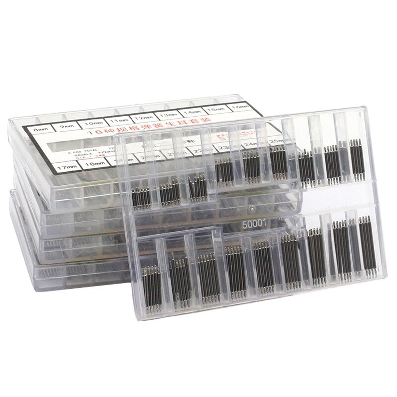 Horloge oor doos 8mm-25mm maten leren band stalen armband vaste as horloge accessoires stalen tafel bout horloge verbindingsas