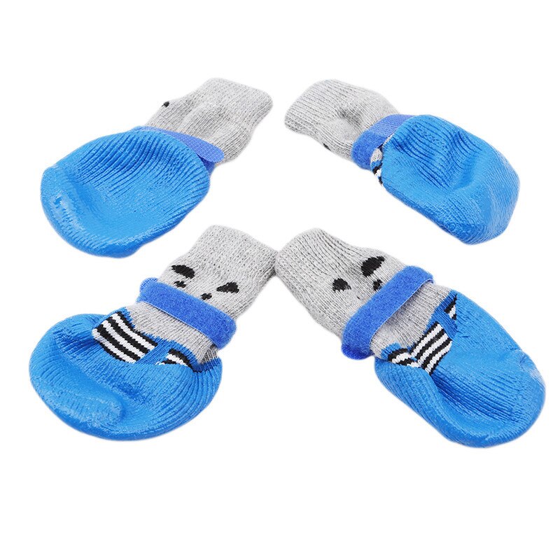 4 Stks/set Sml Size Katoen Hond Schoenen Waterdicht Antislip Hond Regen Snowboots Sokken Schoeisel voor Puppy Kleine Katten Honden