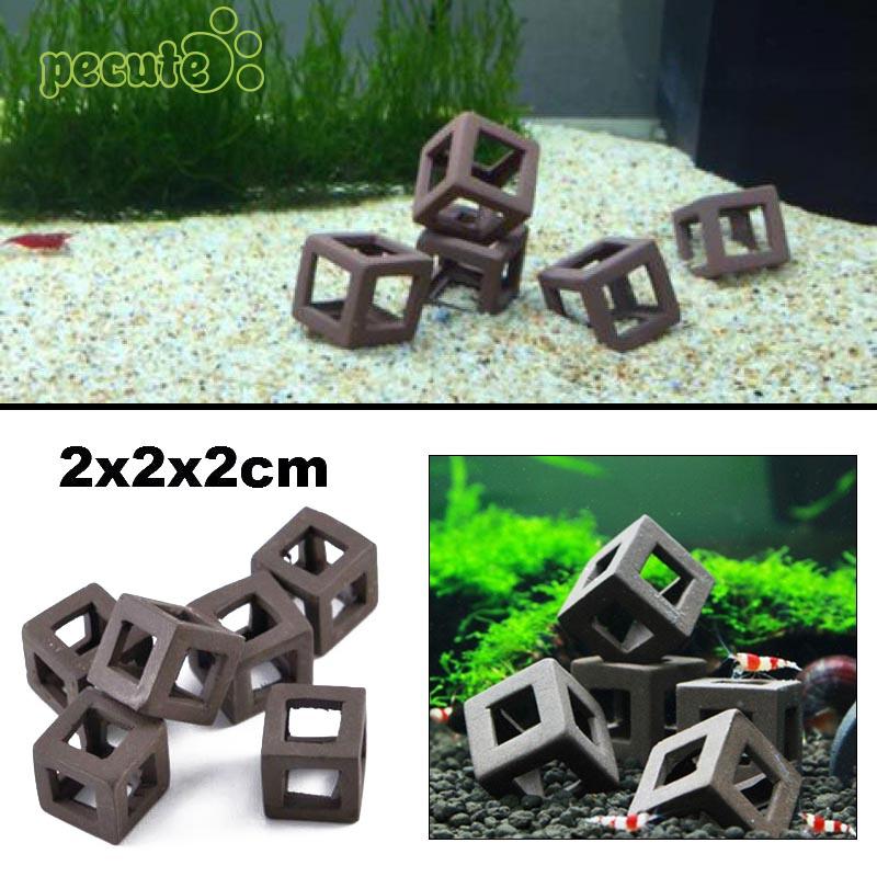 5Pcs Schuilplaatsen Garnalen Cichlid Keramische Steen Aquarium Ornament Fish Cube Frame Fokken Schuilplaatsen Onderdak Voor Vis Incubator
