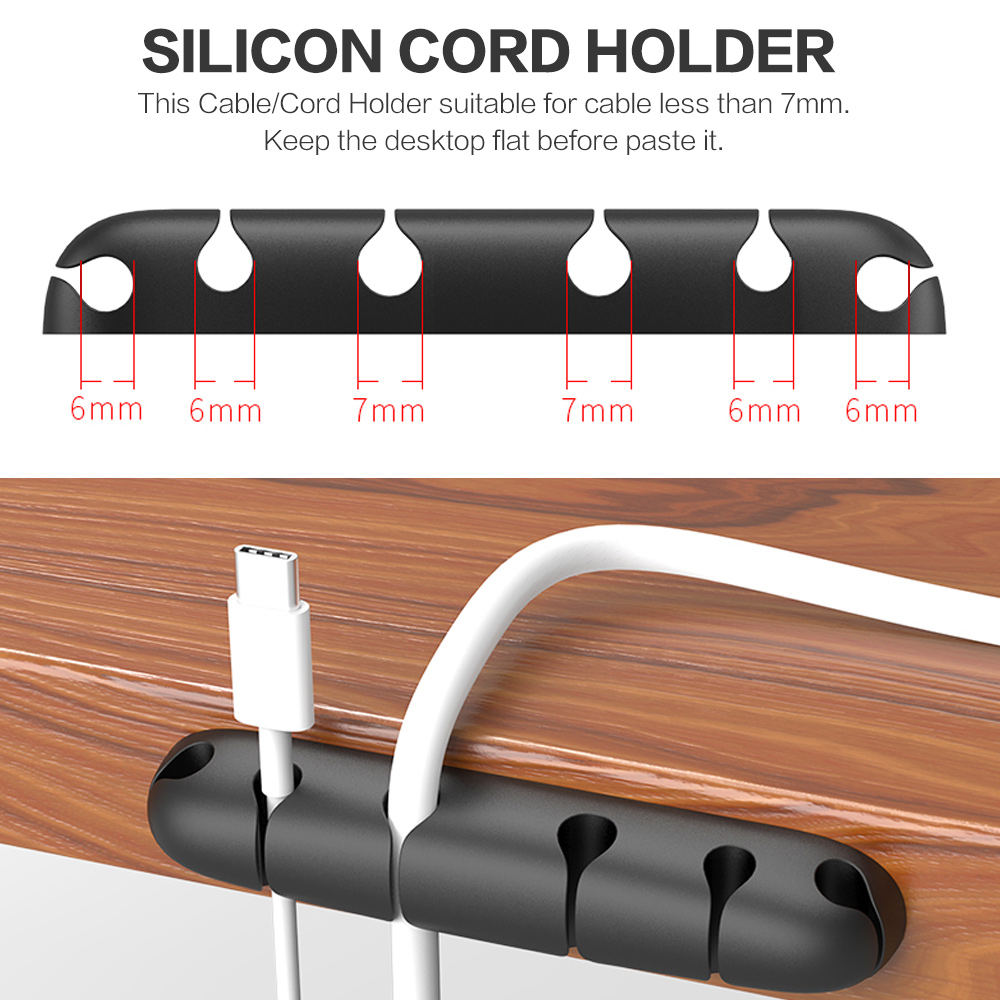 Cable Organizer Feel Free To Stick Multi-function Desktop USB Cable Organizer Wire Winder Silicone Tie Fixer Wire Management