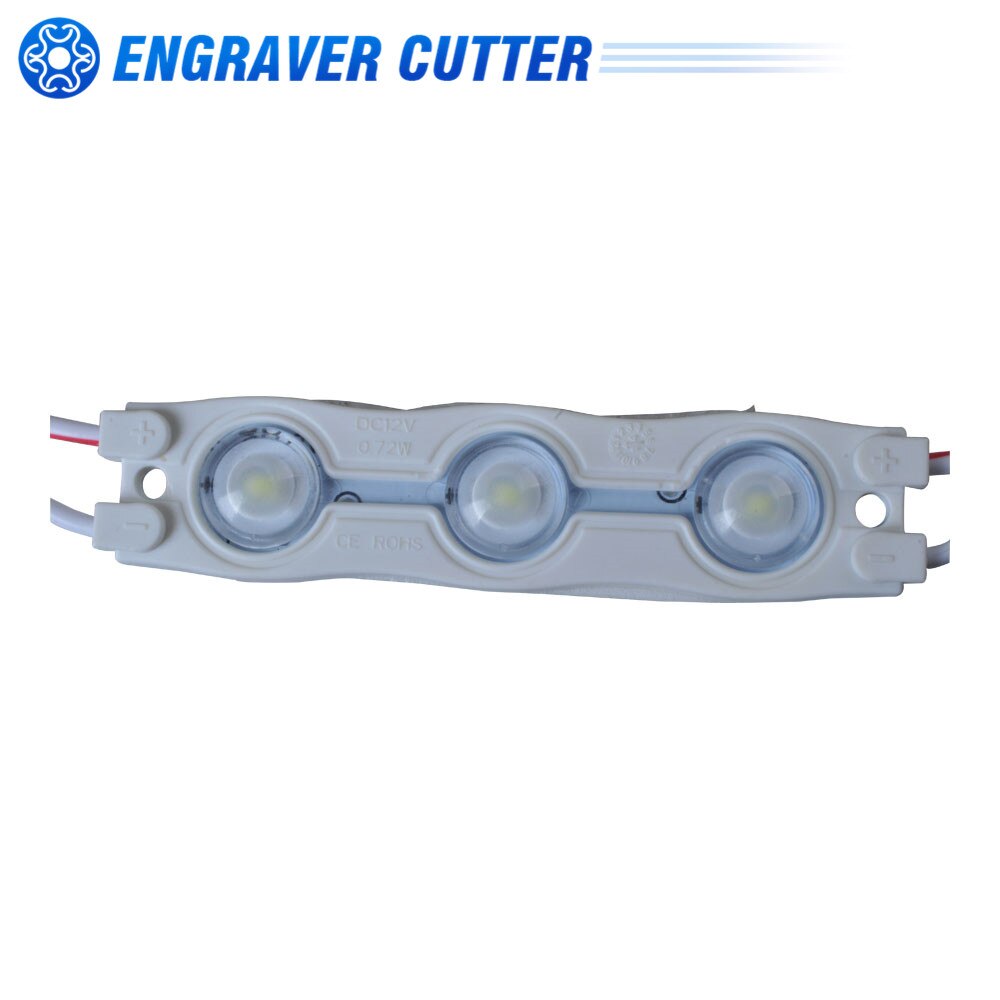 5pcs White SMD 2835 Waterproof LED Module (3 LED Chips with Optical Lens, 0.72W, L70 x W16 x H7mm For Signs