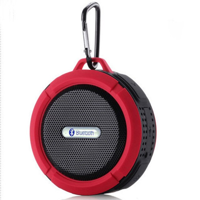 Draagbare Mini Bluetooth Speaker Waterdichte Outdoor sport kleine partij Draadloze Auto Altavoz met Gesprekken Handsfree en Zuignap: red