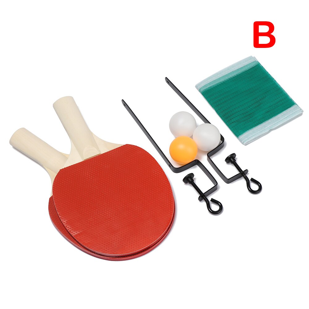 1 Set Portable Table Tennis Set Ping Pong Net Rack Ball Training Accessories Family Indoor Outdoor Sports Game Exercise Tool: B