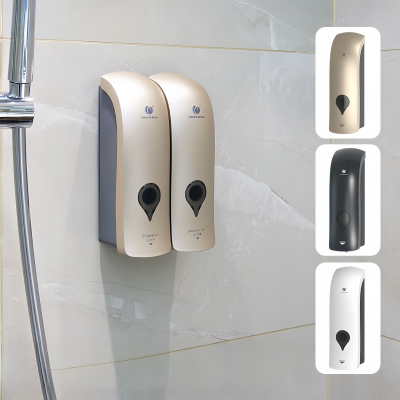 Wall Mounted Hand Soap Dispenser, Hotel, Bathroom, Household 2-in-1 Manual Press Soap Dispenser, No Drilling Installation