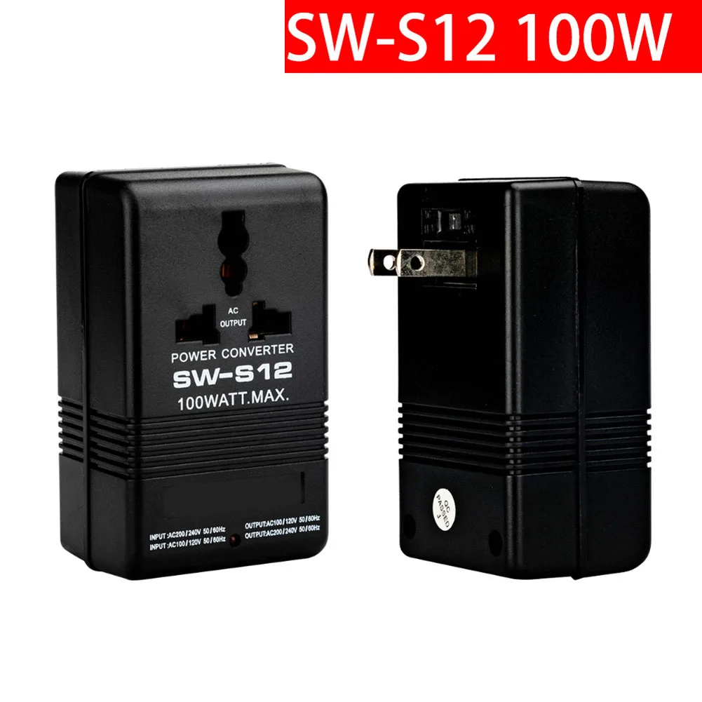 100-w step-up/step-down transformer , 110/120 v to 220/240 v, 70 w/100 w, 55 hz – 60 hz current transformer travel adapter