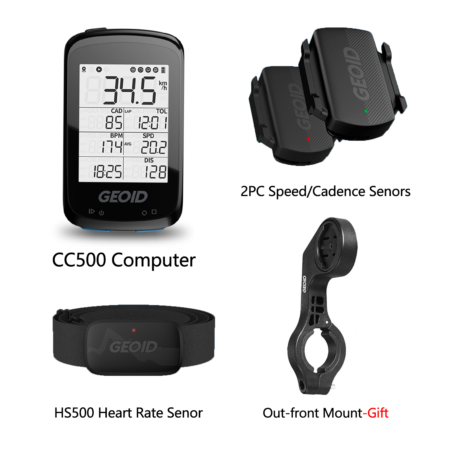 Geoid gps sykkel speedometer trådløs digital sykkelcomputer landevei mountainbike 2.5 vanntett stoppeklokke bluetooth maur+