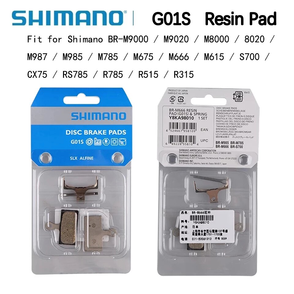 Plaquettes de frein à disque en résine G01S, pour vtt, pour Shimano M6000 SLX M7000 Deore XT M8000 M615 M666 M675 M785 RS785 R517, 1/2/4 paires