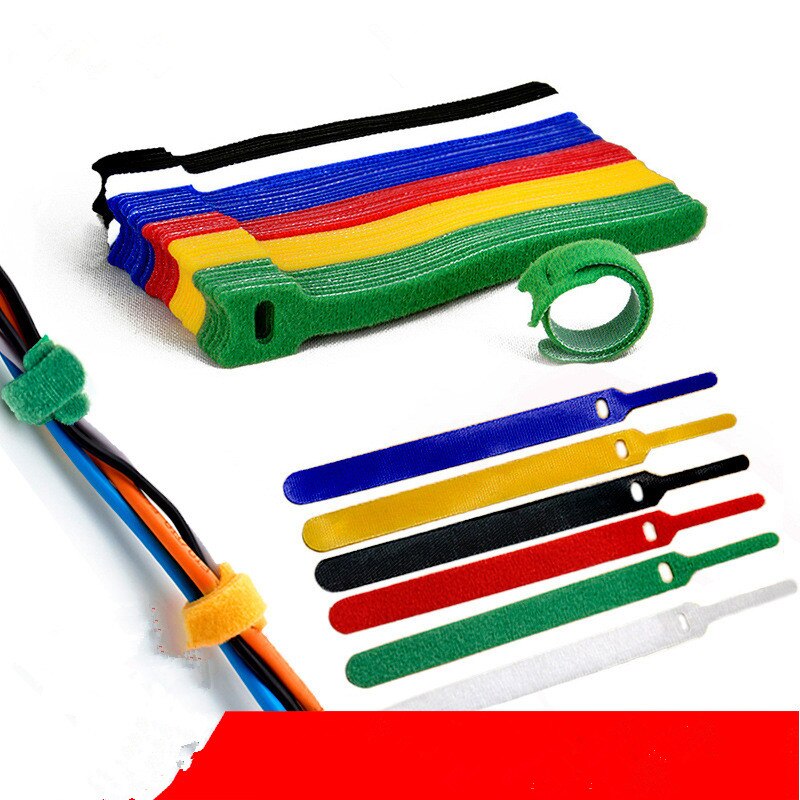 50 stuks/partij 12mm * 150mm nylon omgekeerde gesp klittenband magische haaklusbevestiging kabelbinders klittenbandband klevende lijn afwerking