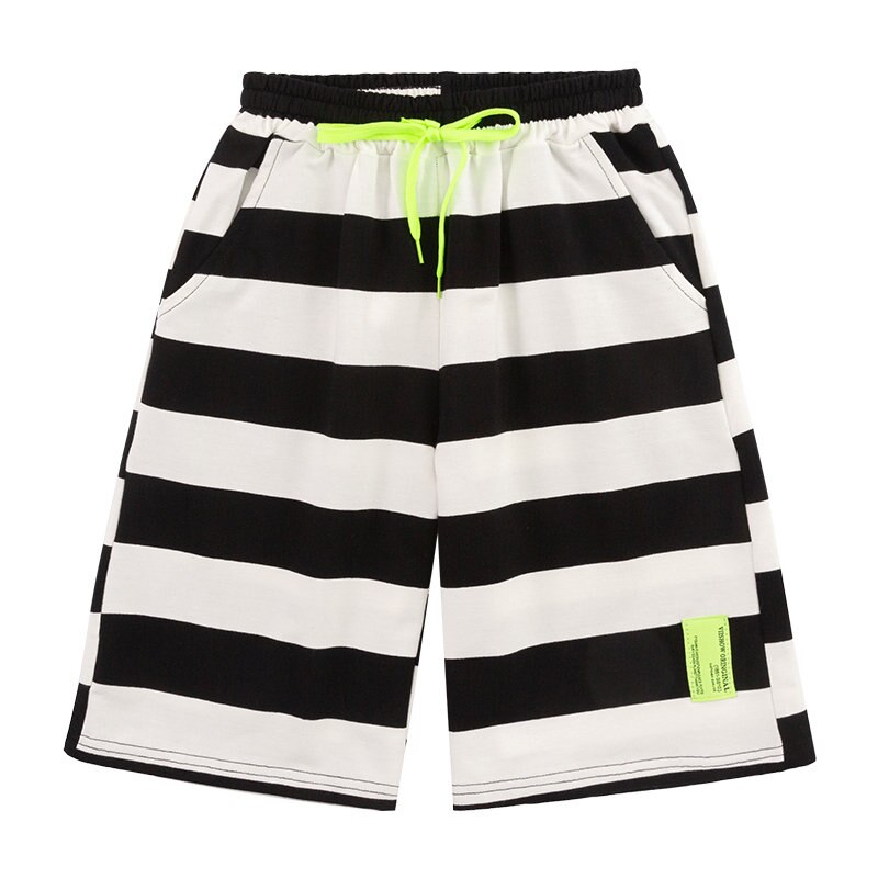 Summer Kids Boys Shorts 5 10 12 Years Striped Soft Cotton Sporty Shorts For Teenagers Big Boys 5-14Years Wear Sports Short Pants: 14