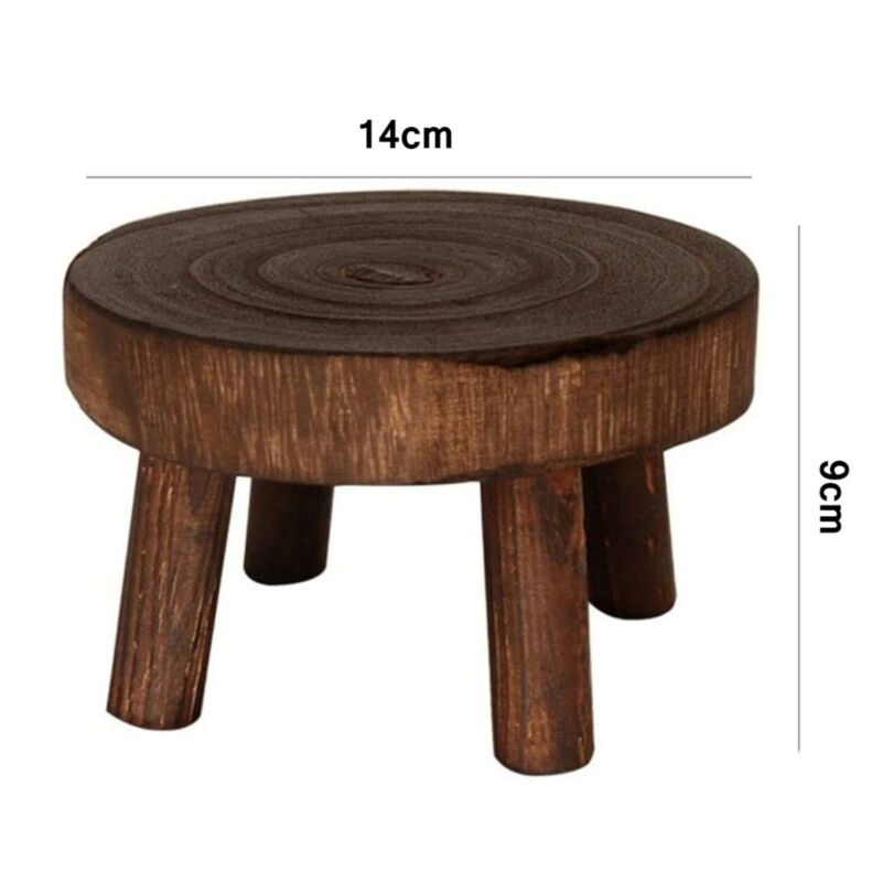 Trä växt kruka hållare stativ blomma display hylla inomhus utomhus trädgård uteplats blomkruka bas hållare pall orkidé bänk: Brun 14 x 9 x 6cm