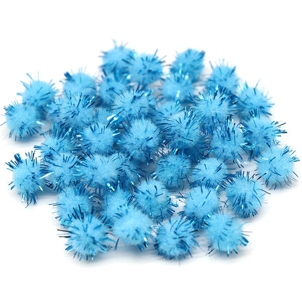 144pcs ongeveer 10mm Pluizige Zachte Pom Poms Pompoms ballen Handgemaakte Bruiloft Decor Voor DIY Kinderen Speelgoed Craft Supplies materialen YJ0702: Light blue