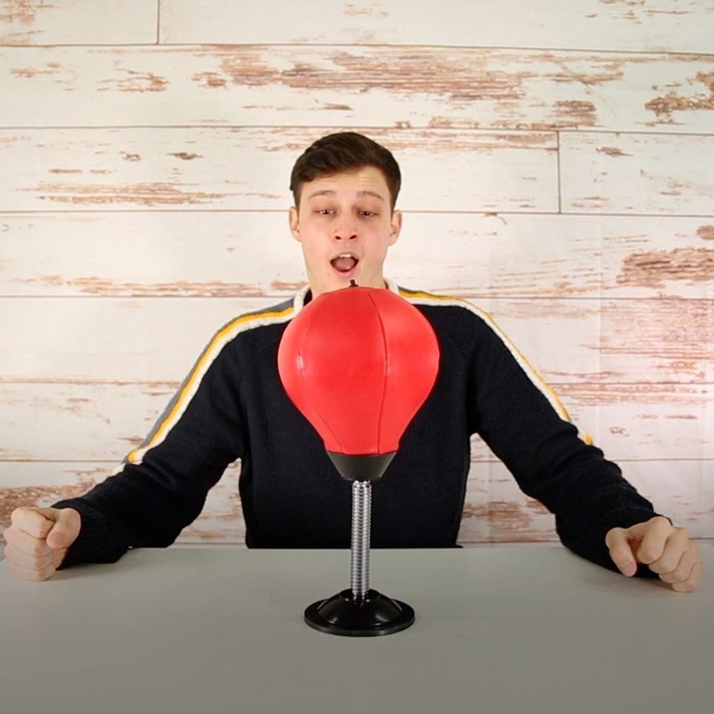 Desktop Vent Bal Boksen Bal Sucker Speed Bal Mini Boksen Bal Fitness Apparatuur Kantoor Decompressie Rood