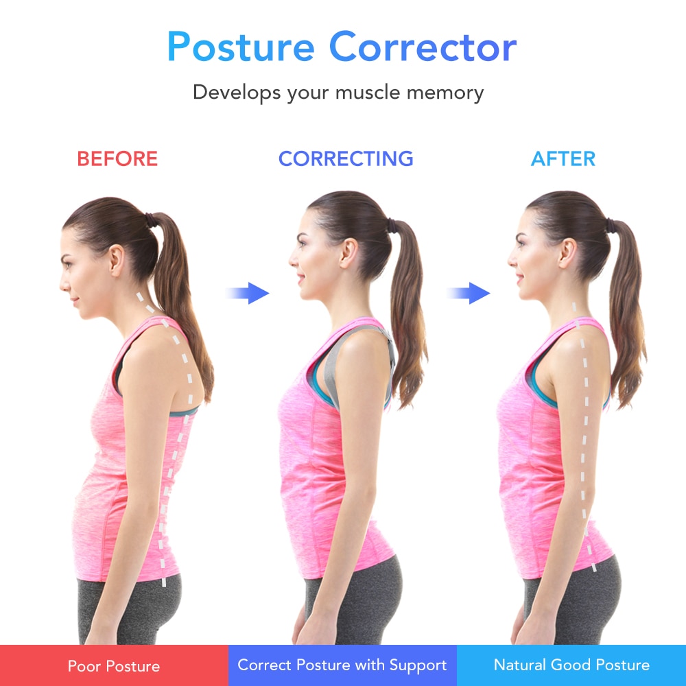 Entraîneur de Posture Intelligent réglable correcteur de Posture Intelligent orthèse supérieure du dos soutien de la clavicule rappel de Vibration soulagement de la douleur