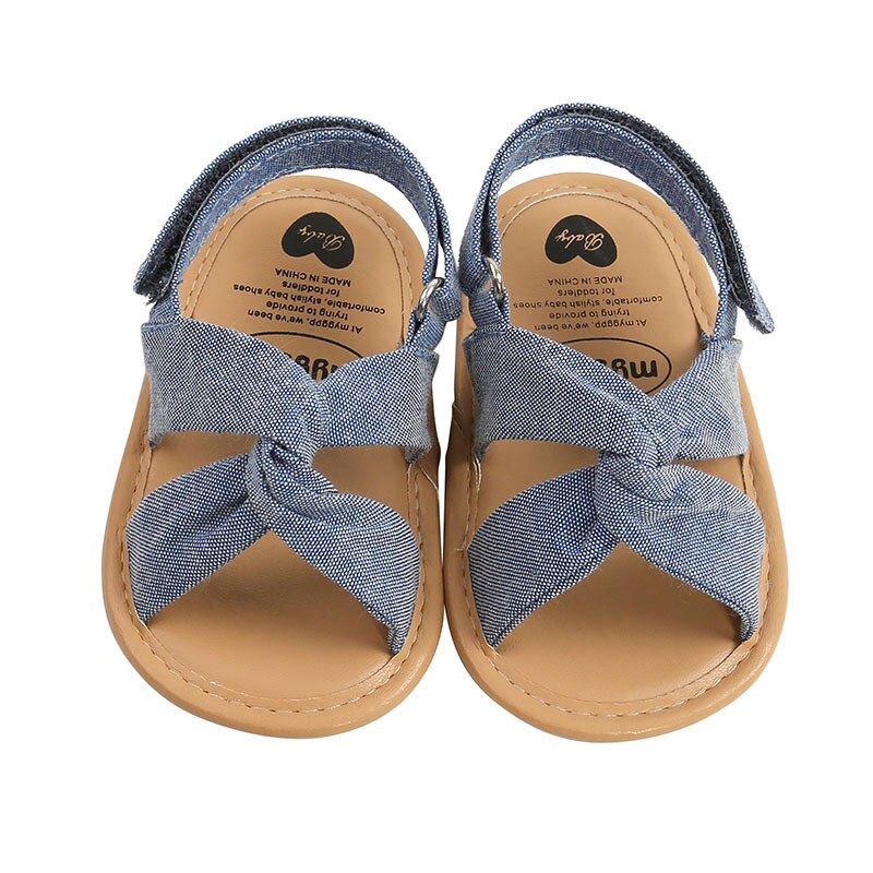 Ademende Zomer Baby Schoenen Meisjes Sandalen Peuters Eenvoudige Stijl Effen Kleur Zachte Zool Schoenen Outdoor Indoor Prewalker Klompen: Sky Blue / 7-12 Months