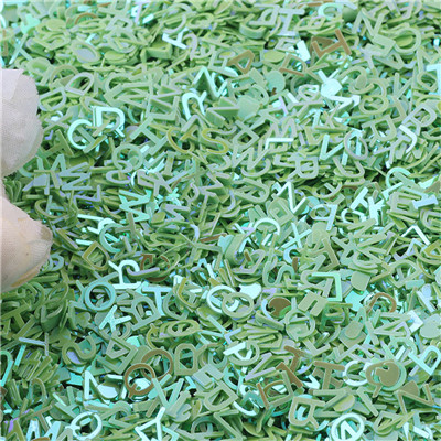 6mm bokstäver karaktär lösa paljetter för pyssel glitter pailletter scrapbooking paljetter konfetti nail arts dekoration diy 20g: Ab grön / 10g