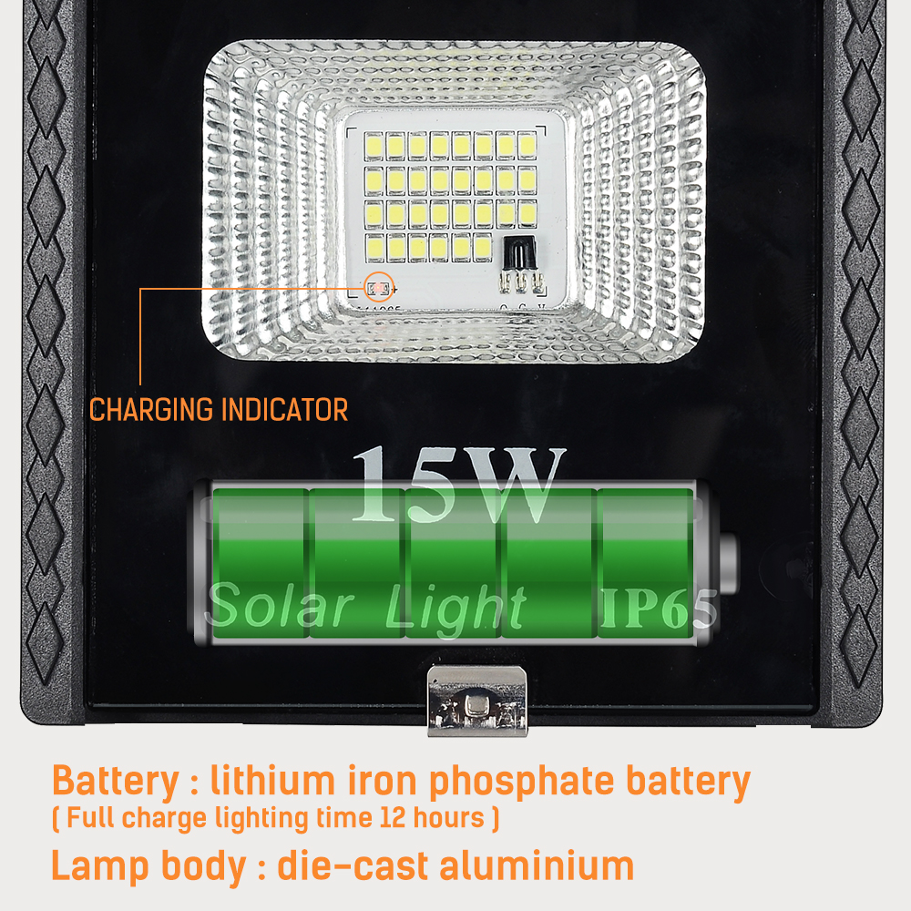 15W Solar Cast Light LED Flood Light Remote Control Street Lamp Waterproof Outdoor Solar Spot Lights LED floodlight district