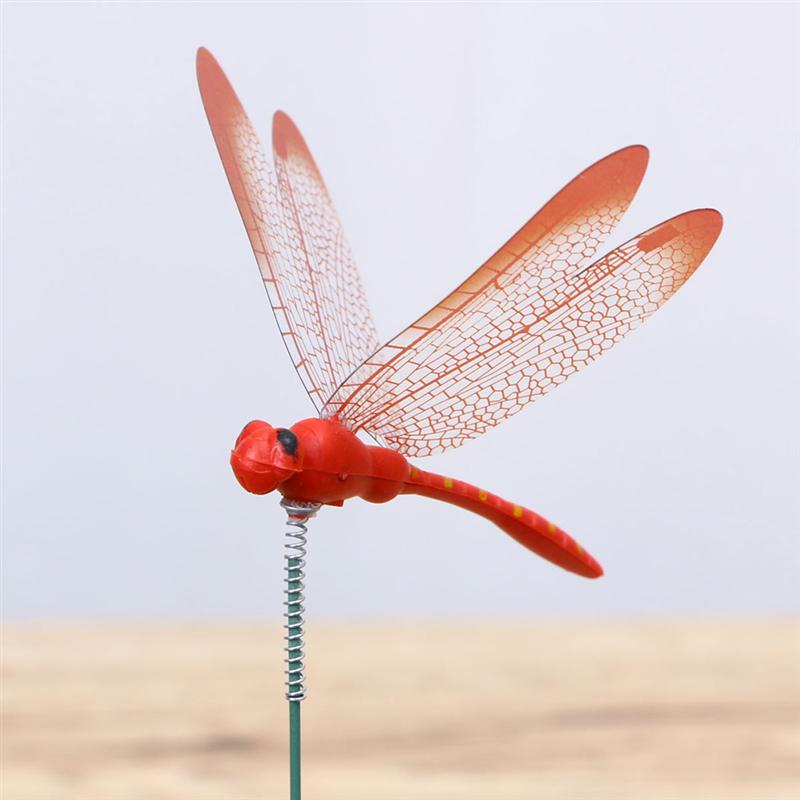 20 Pcs Plastic Duurzaam Dragonfly Stakes Met Stokken Planter Voor Craft Supplies Outdoor Yard Garden Decor Gazon Ornament