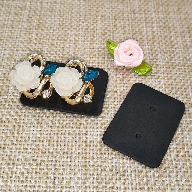 Pen perle papir ørepynt pakkekort små smykker øredobber display kort tag 100 stk størrelse 3.5*2.5cm tilpasset pris ekstra: Svart